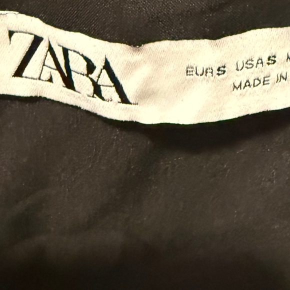 ZARA Black Faux Leather Strapless Romper - Picture 3 of 3